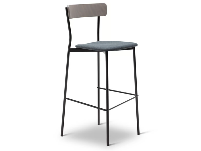 KAT METAL 307-M - High steel stool with back _ Origins 1971